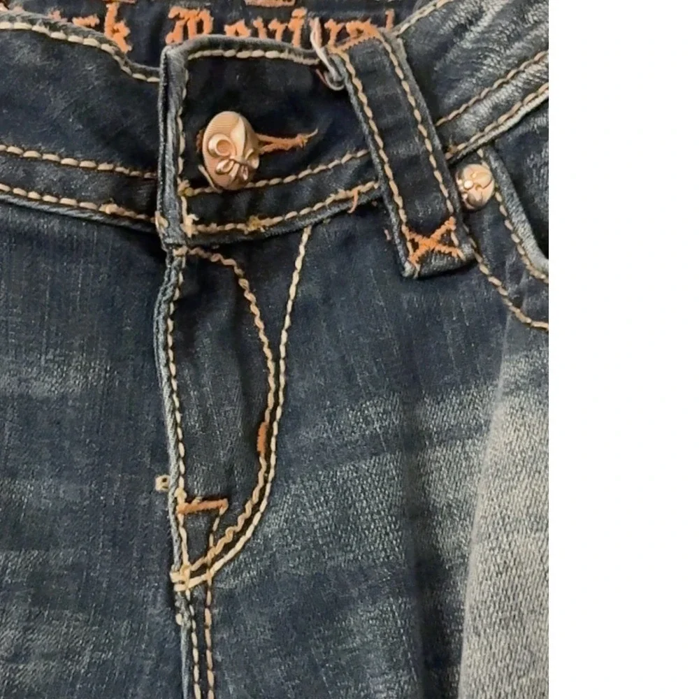 Rock Revival Jen Straight Leg Embellished Denim Jeans RJ8156T49 size 28 Men NOTE